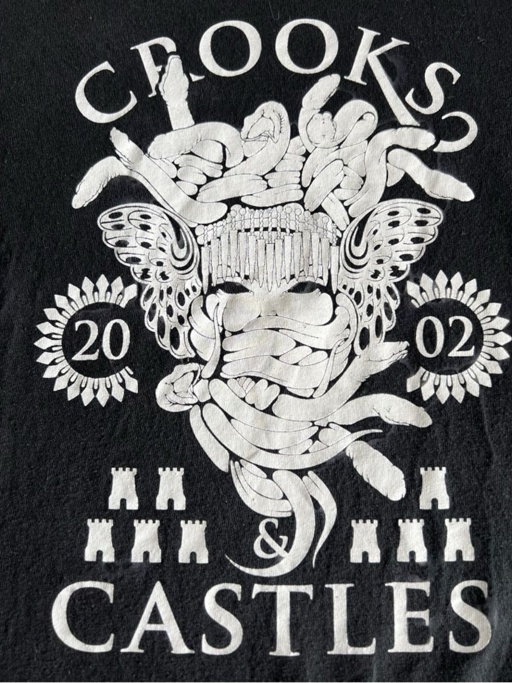Crooks & Castles Graphic Raglan Tee XL Black Grey Streetwear Y2K Style - Picture 3 of 5